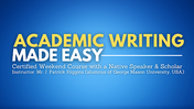 Academic Writing Made Easy